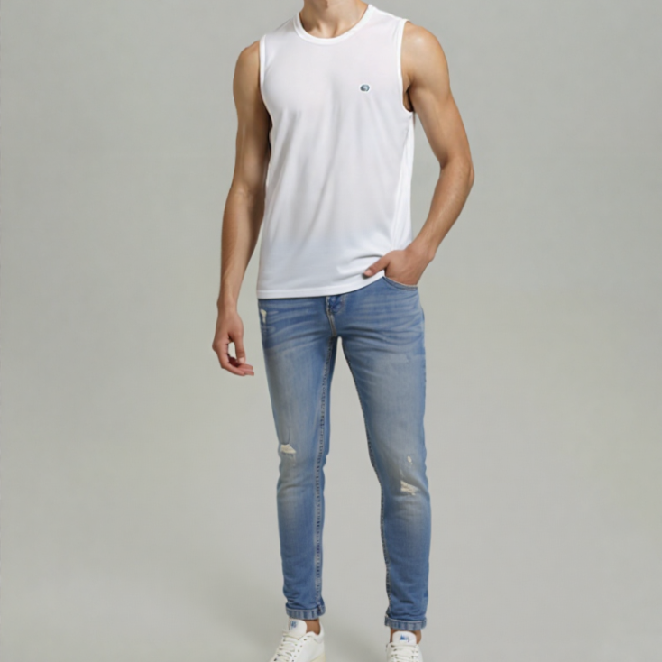 SLIM FIT DENIM JEANS BLUE