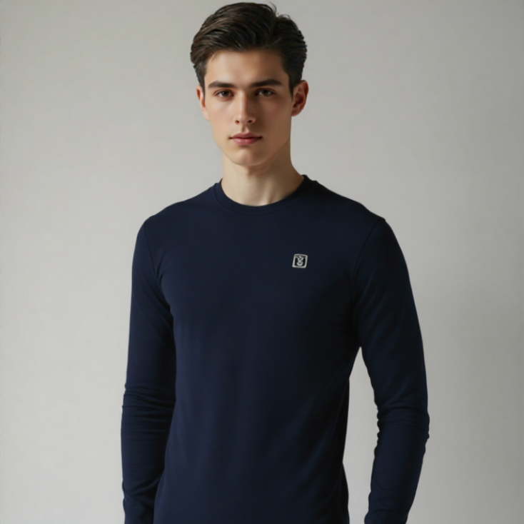 LONG SLEEVE CREW NECK WITH LOGO TEES
