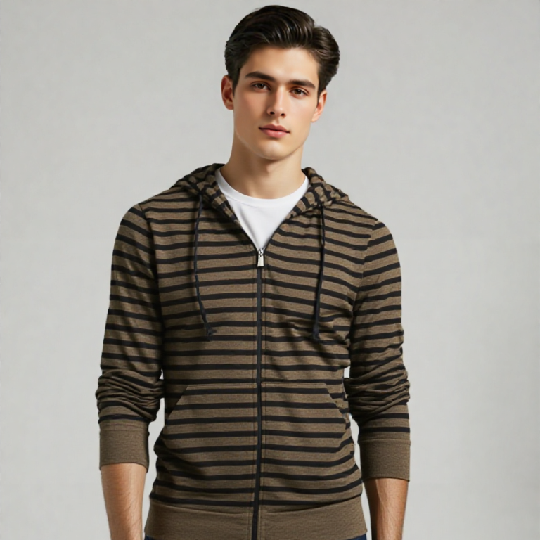 BRN & BLK ZIPPER HOODIE