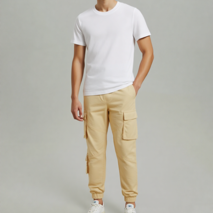 CARGO JOGGER TROUSER BEIGE