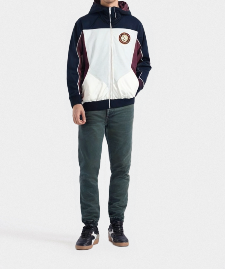 CUT & SEW ZIPPER HOODIE