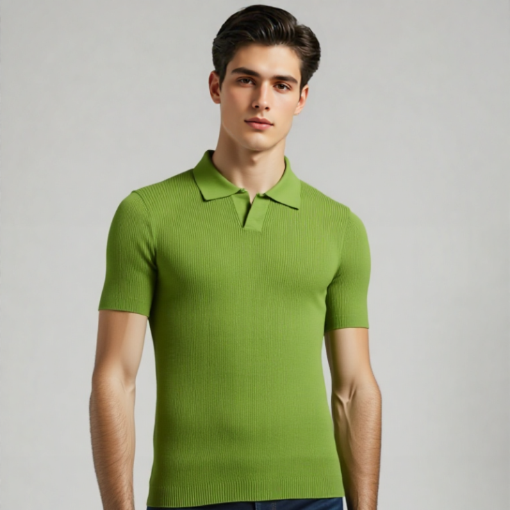 MENS JOHNNY COLLAR POLO SHIRT
