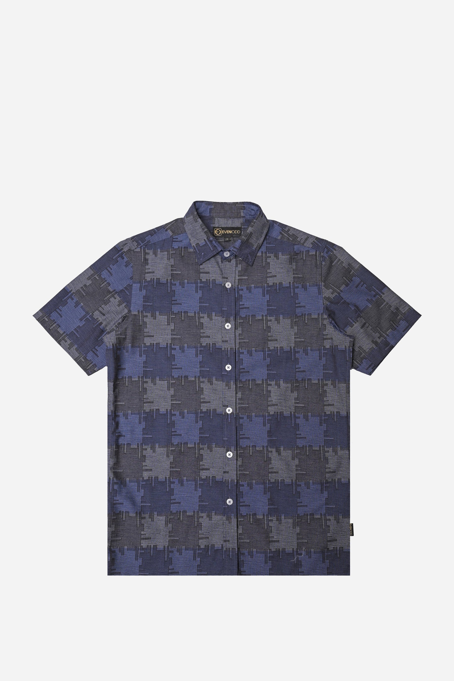 NAVY TEXTURE SELF DESIGN SHIRT H/S