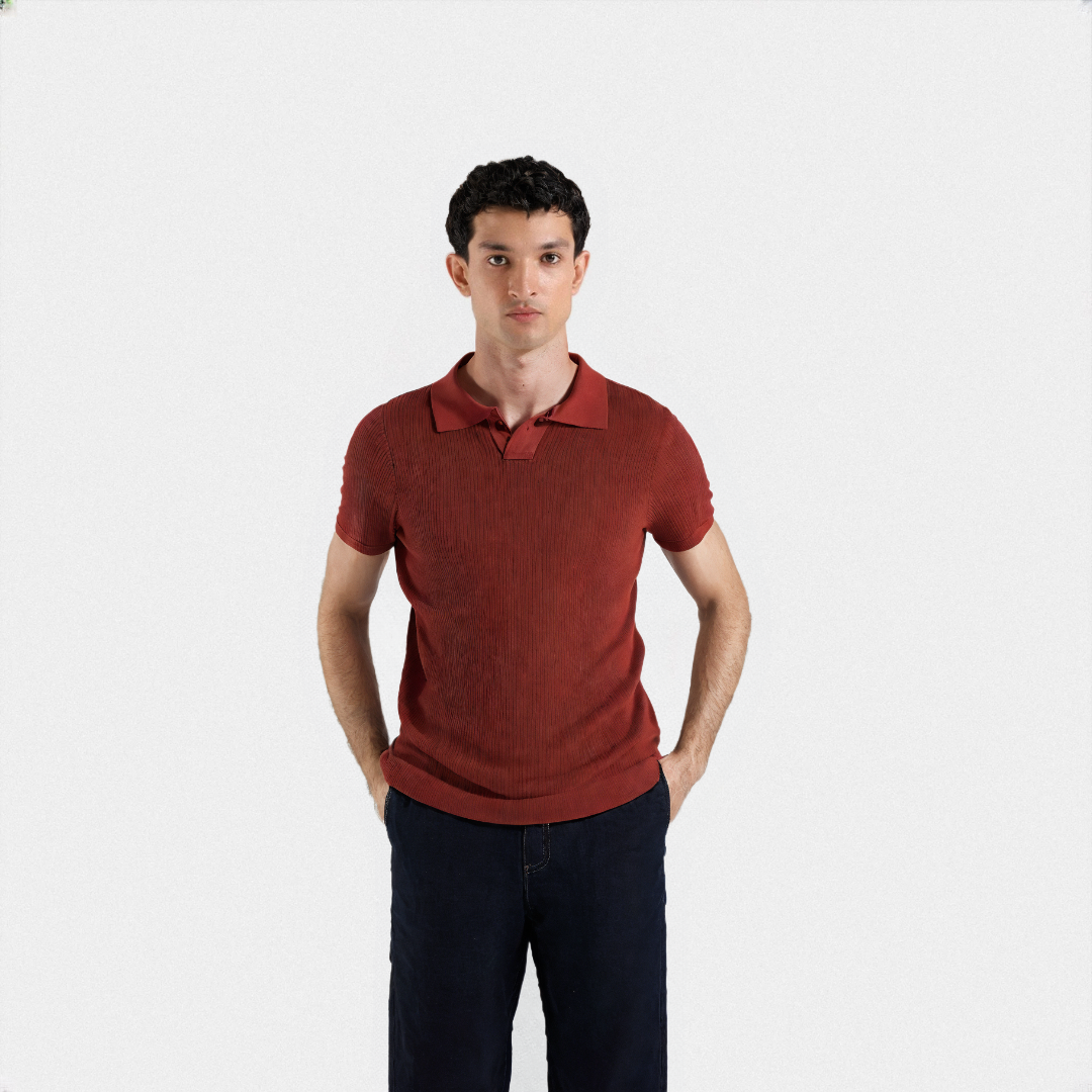 MENS JOHNNY COLLAR POLO SHIRT