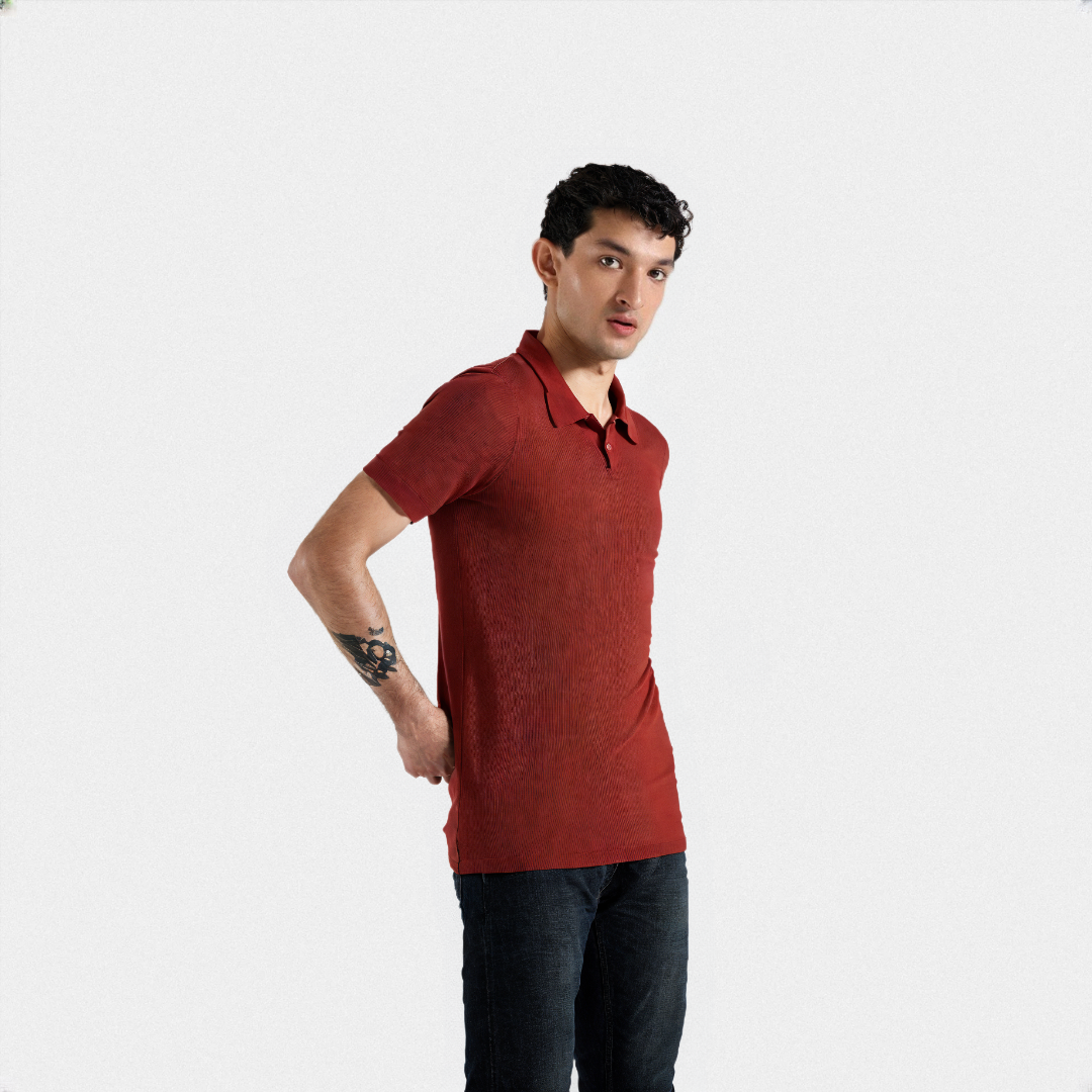 MENS JOHNNY COLLAR POLO SHIRT