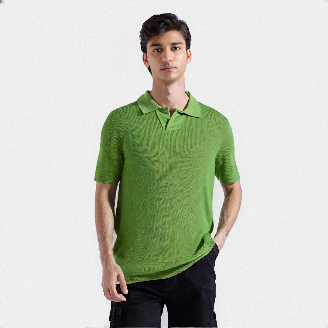 MENS JOHNNY COLLAR POLO SHIRT