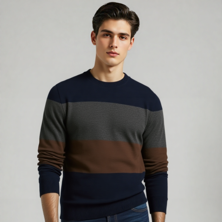 MEN's YARN DYED F/S CREWNECK SWEATER