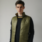 OLIVE SLEEVELESS QUILTED JACKET