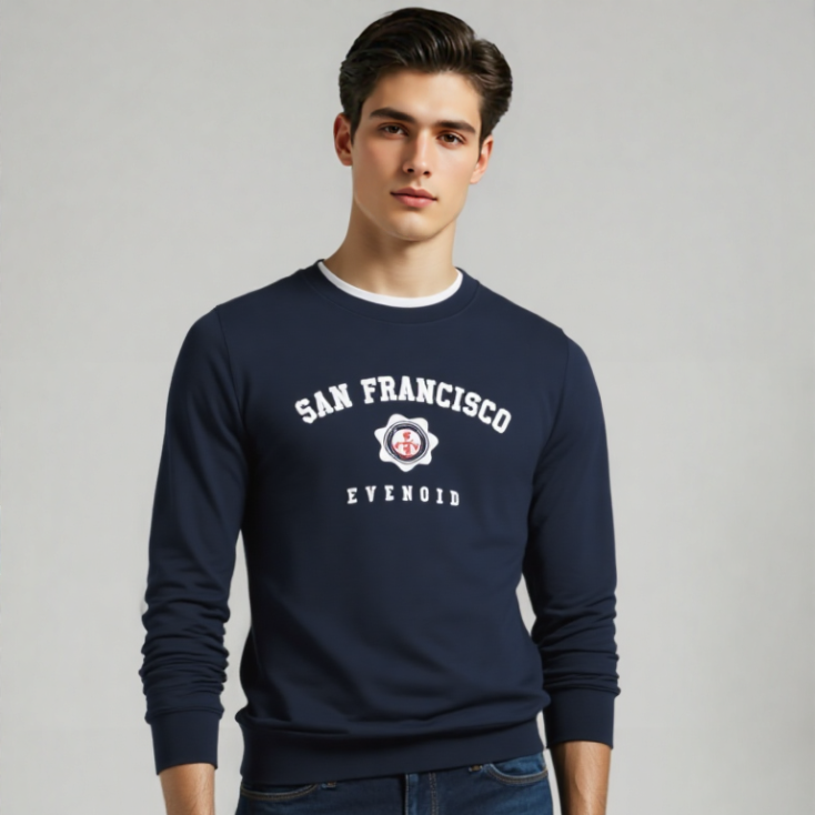 NAVY GRAPHIC FLEECE SWEATSHIRT