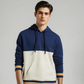 COLOUR BLOCK HOODIE RIB TIPPING WHITE/NAVY