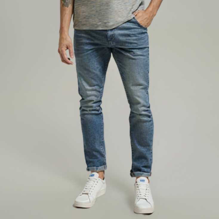 SLIM FIT DENIM JEANS DARK BLUE