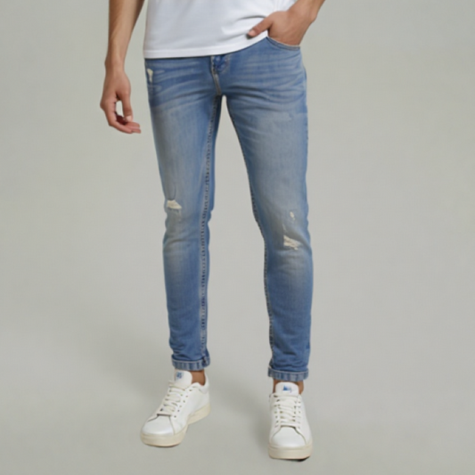 SLIM FIT DENIM JEANS BLUE