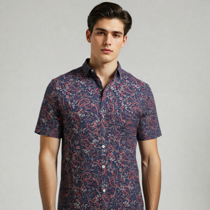 CASUAL SHIRT H/S MULTI PRINTED