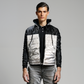 COLOUR BLOCK PUFFER JACKET (BLACK & GRAY)