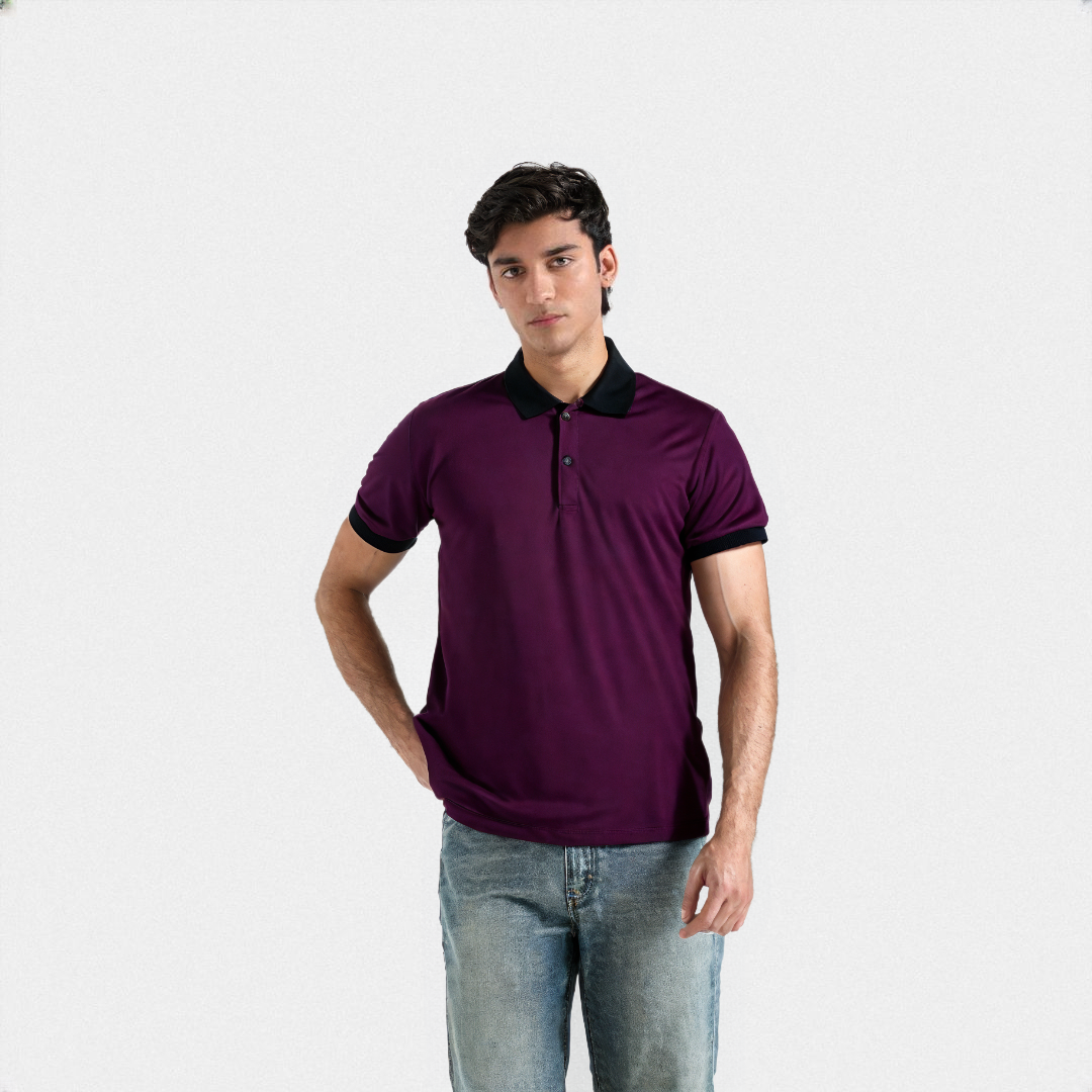 BASIC PIQUE POLO BLACK COLLAR