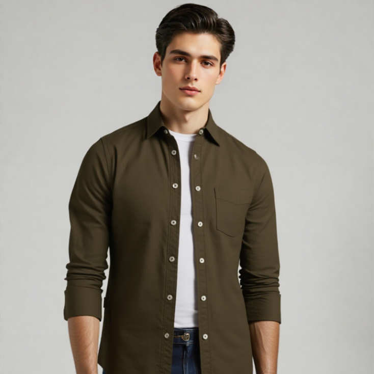 BUTTON DOWN SHIRT SELF LINING