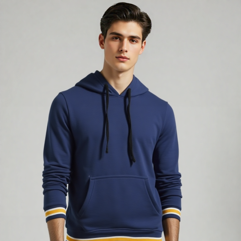 KANGROO POCKET RIB TIPPING HOODIE