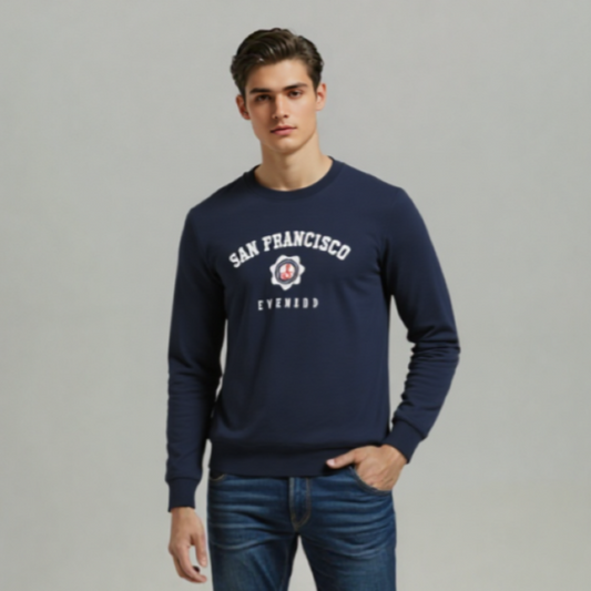 NAVY GRAPHIC FLEECE SWEATSHIRT
