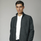MOCK NECK SELF TECTURE JACKET