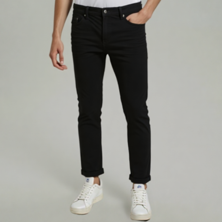 BLACK LOOM SLIM FIT JEANS