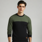 CHAIN YARN FLEECE SWEATSHIRT GRN/BLK