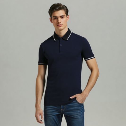 BASIC POLO WITH CONTRAST TIPPING