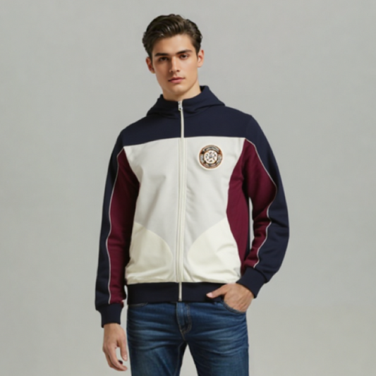 CUT & SEW ZIPPER HOODIE