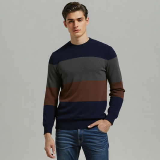 MEN's YARN DYED F/S CREWNECK SWEATER