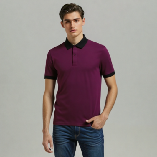 BASIC PIQUE POLO BLACK COLLAR