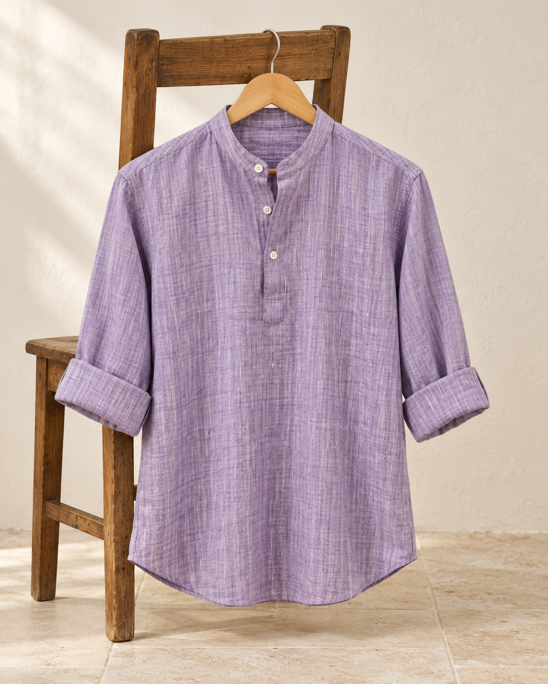 MANDARIN COLLAR SHIRT