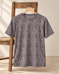 GREY ALLOVER PRINTED T SHIRT