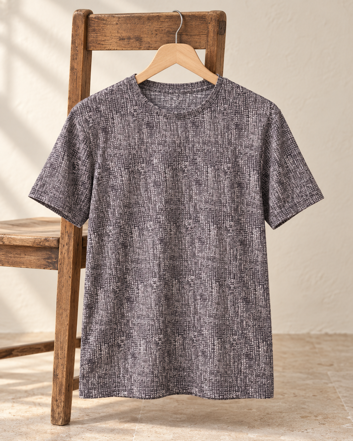 GREY ALLOVER PRINTED T SHIRT