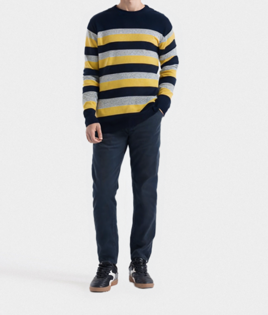MEN's F/S MULTI STRIP SWEATER