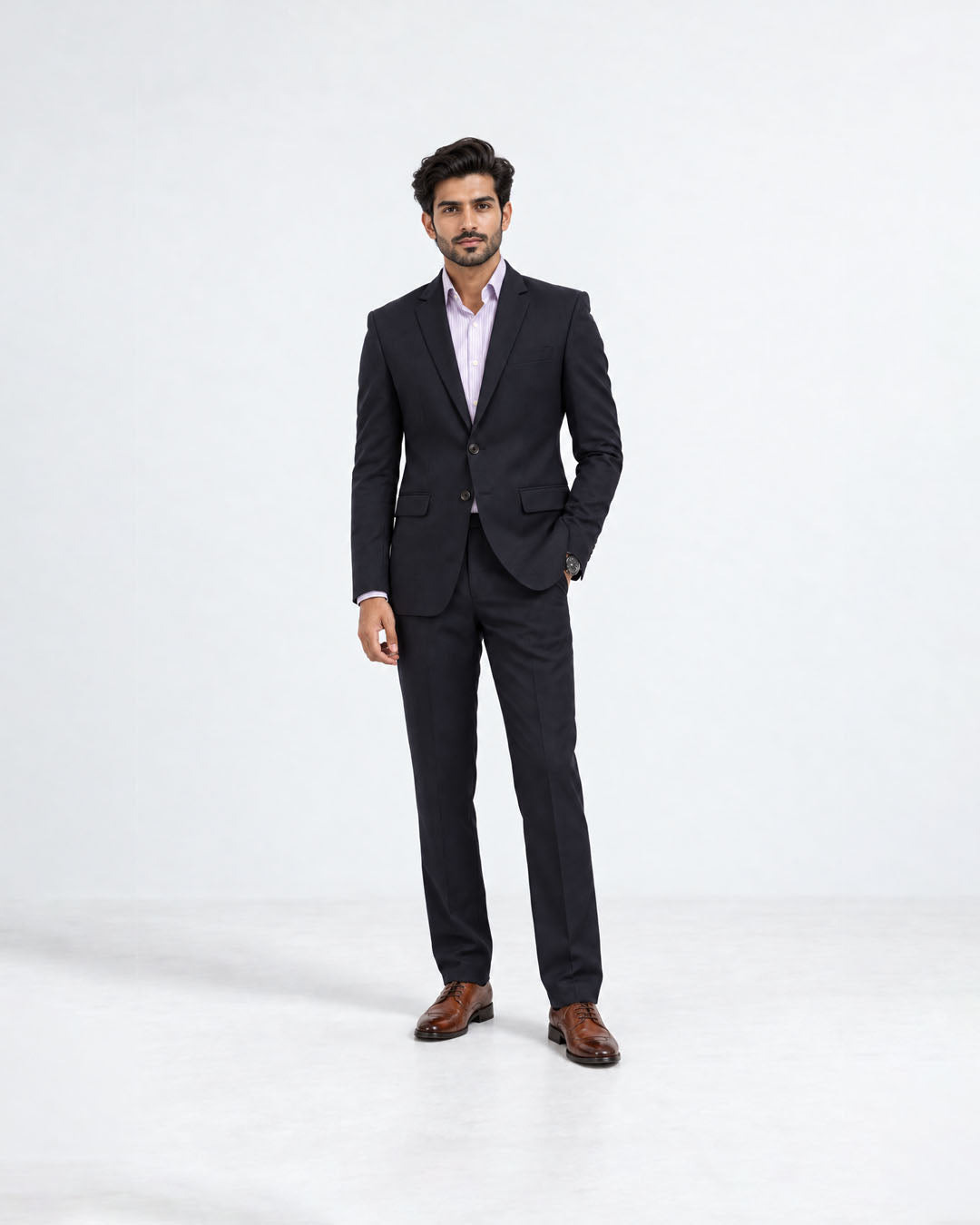 MENS TWO PIECE SUIT SELF TEXTURE
