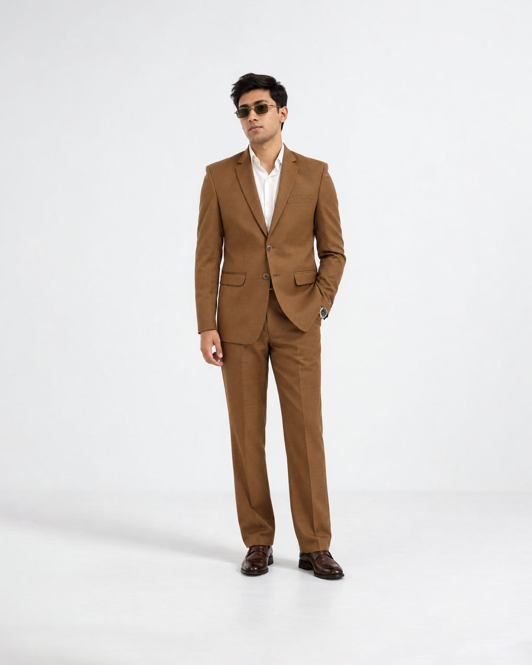 TWO PIECE SUIT SELF TEXTURE