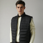BLACK SLEEVELESS PUFFER JACKET