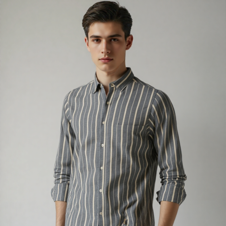 BUTTON DOWN SHIRT BLUE STRIP