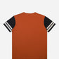 CONTRAST PANEL SLEEVE T-SHIRT RUST