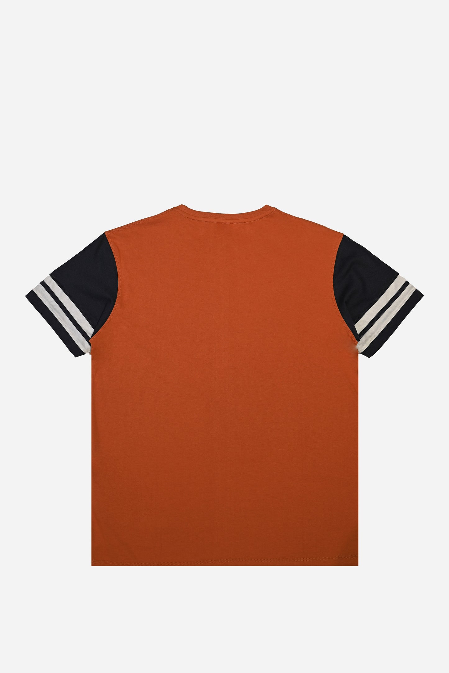 CONTRAST PANEL SLEEVE T-SHIRT RUST
