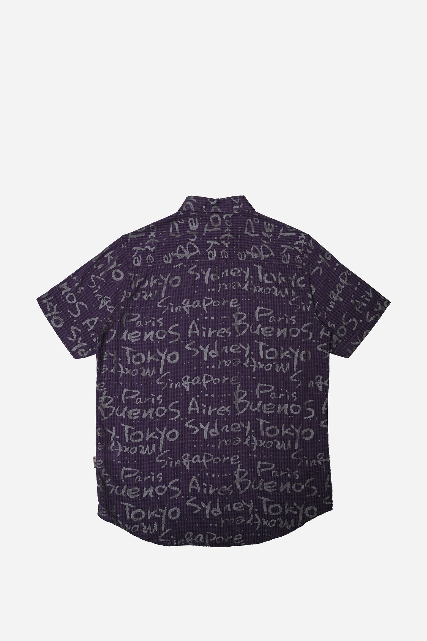 PURPLE ALPHABET PRINTED SHIRT H/S