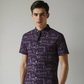 PURPLE ALPHABET PRINTED SHIRT H/S
