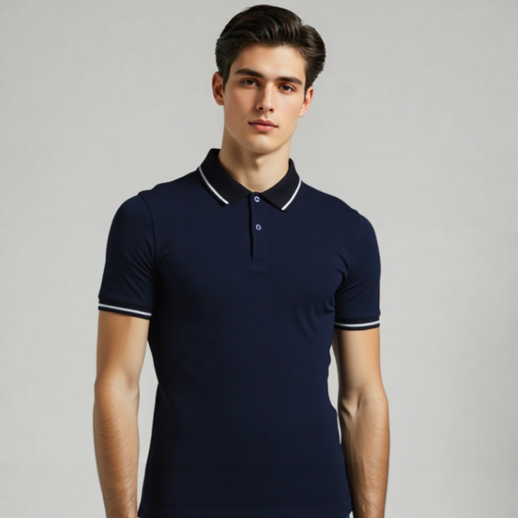 BASIC POLO WITH CONTRAST TIPPING