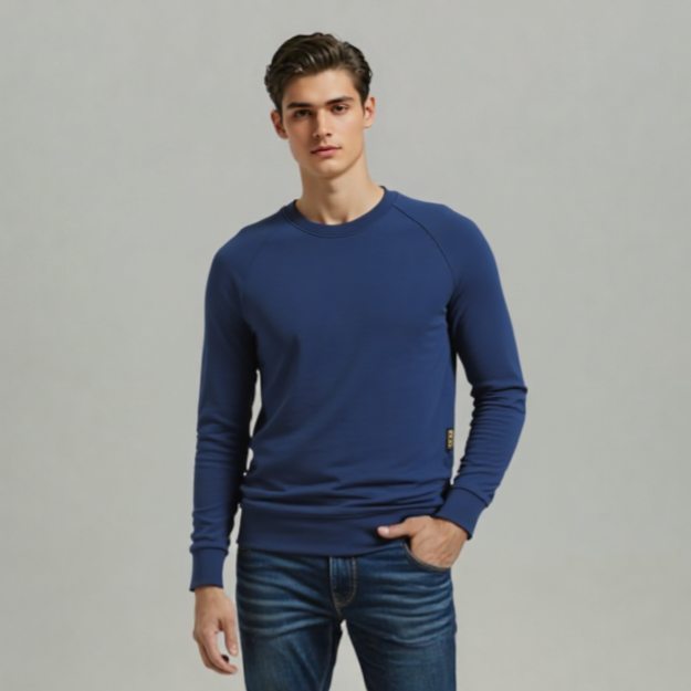 NAVY BASIC SWEAT SHIRT