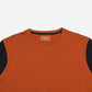 CONTRAST PANEL SLEEVE T-SHIRT RUST