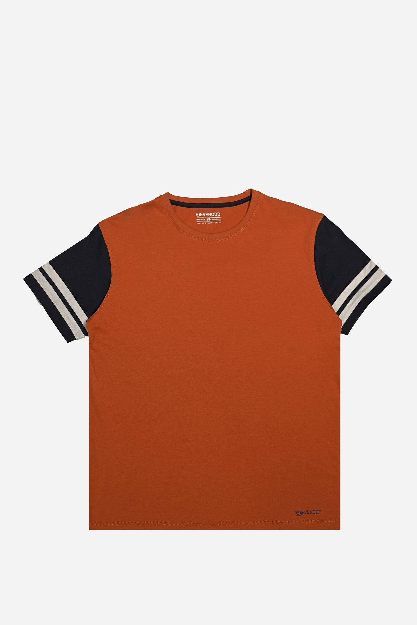 CONTRAST PANEL SLEEVE T-SHIRT RUST