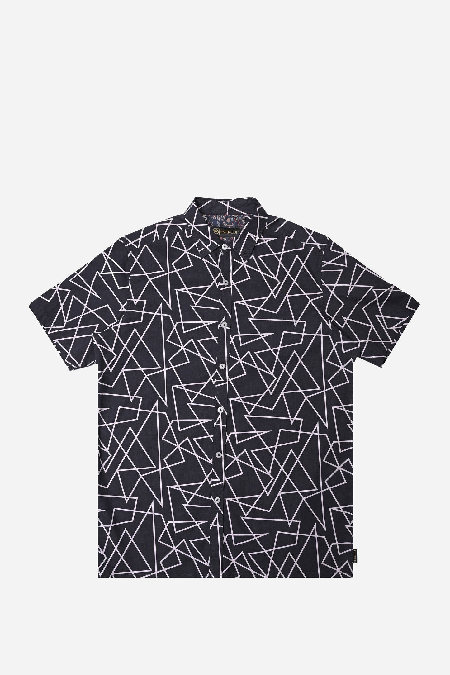 CASUAL SHIRT H/S BLACK PRINTED