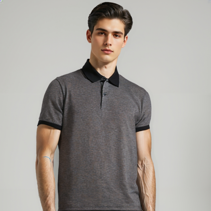 NAVY BLUE CONTRAST BIRD EYE POLO