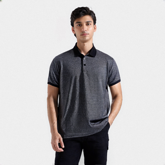 NAVY BLUE CONTRAST BIRD EYE POLO