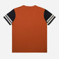 CONTRAST PANEL SLEEVE T-SHIRT RUST